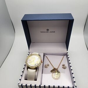 NIB Sailor Jane Anchor Watch, Necklace, & Earrings Set